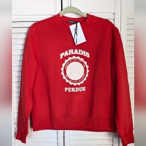PARADIS PERDUS Marceau Crew Neck Red Sweatshirt Size S NWT